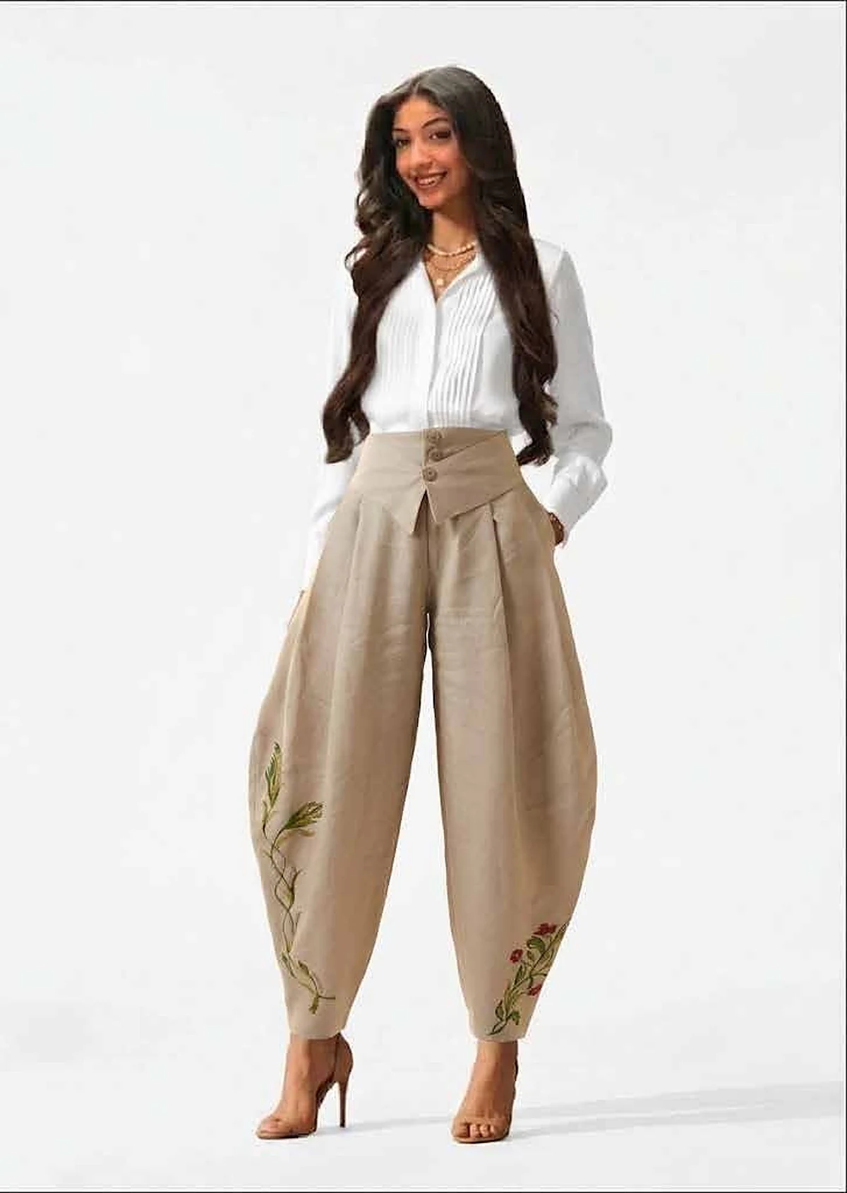 Balloon Pants — Diagonal Pleating